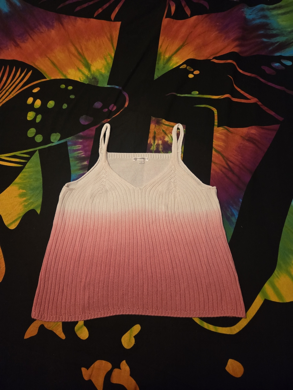 White and Pink Ombre Tank-top